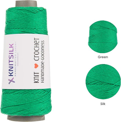 Knitsilk 8 ply silk viscose yarn,Green