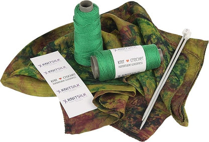 Knitsilk 8 ply silk viscose yarn,Green