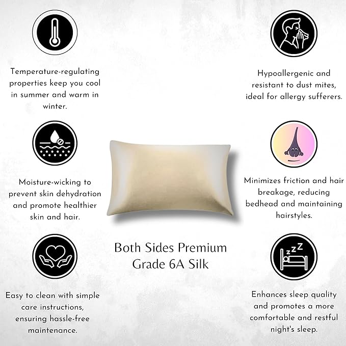 Knitsilk silk pillowcase, cream
