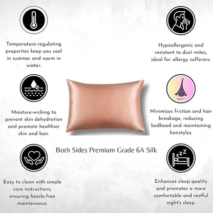 Knitsilk silk pillowcase, Rose gold