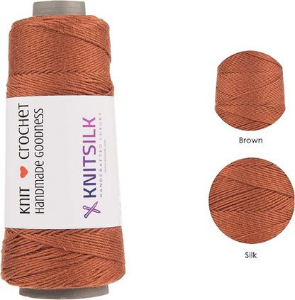 Knitsilk 8 ply silk viscose yarn,Brown