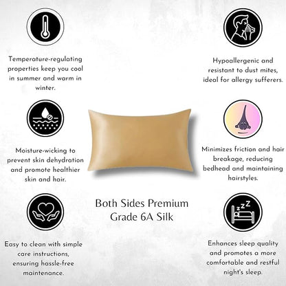 Knitsilk silk pillowcase, gold