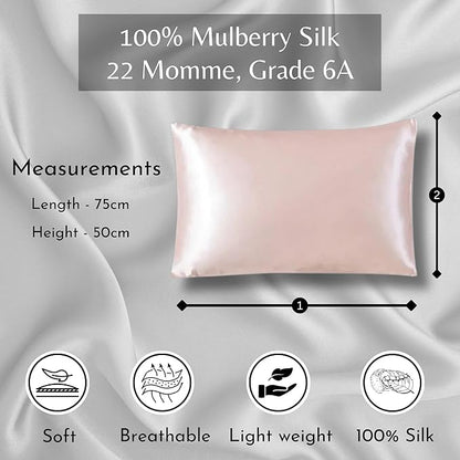 Knitsilk silk pillowcase, pink