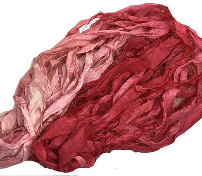 Knitsilk Recycled Sari Silk Ribbon Yarn-Peach Ombre