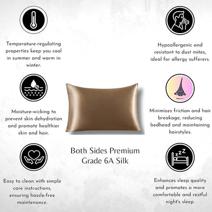 Knitsilk silk pillowcase, copper