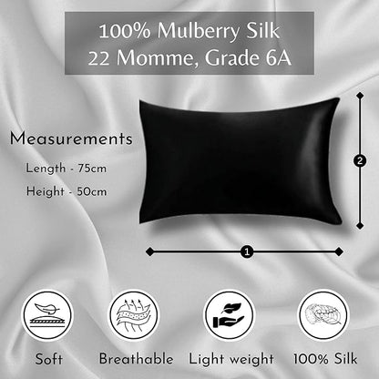 Knitsilk silk pillowcase, Black