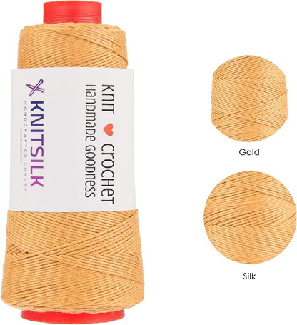 Knitsilk 8 ply silk viscose yarn,Gold