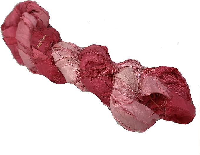 Knitsilk Recycled Sari Silk Ribbon Yarn-Peach Ombre