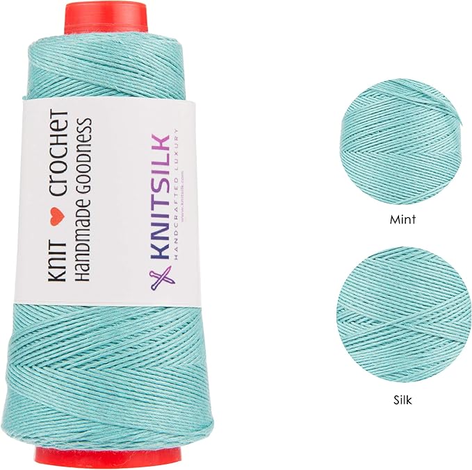 Knitsilk 8 ply silk viscose yarn,Mint