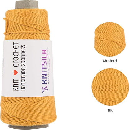 Knitsilk 8 ply silk viscose yarn,Mustard