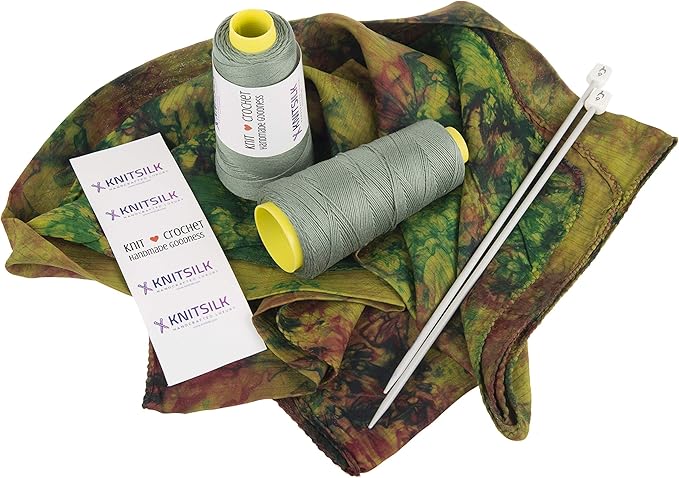 Knitsilk 8 ply silk viscose yarn,Olive