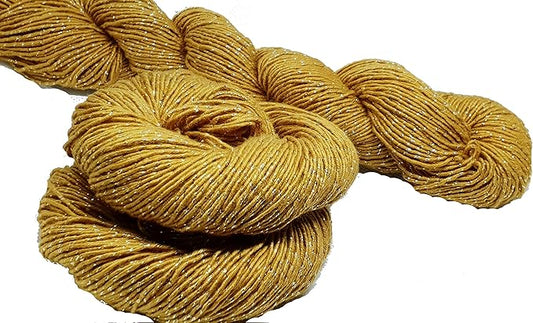 Knitsilk Sparkle Silk Yarn,Mustard
