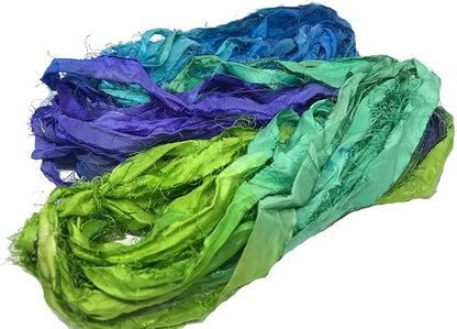 Knitsilk recycled sari silk ribbon yarn — Chrysanthemum 