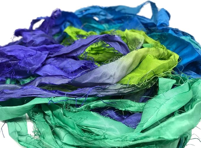 Knitsilk recycled sari silk ribbon yarn — Chrysanthemum 