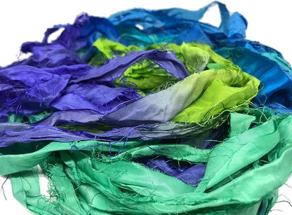 Knitsilk recycled sari silk ribbon yarn — Chrysanthemum 