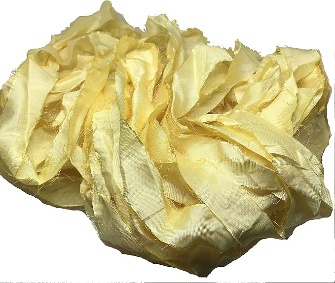 Knitsilk recycled sari silk ribbon yarn — Lemon