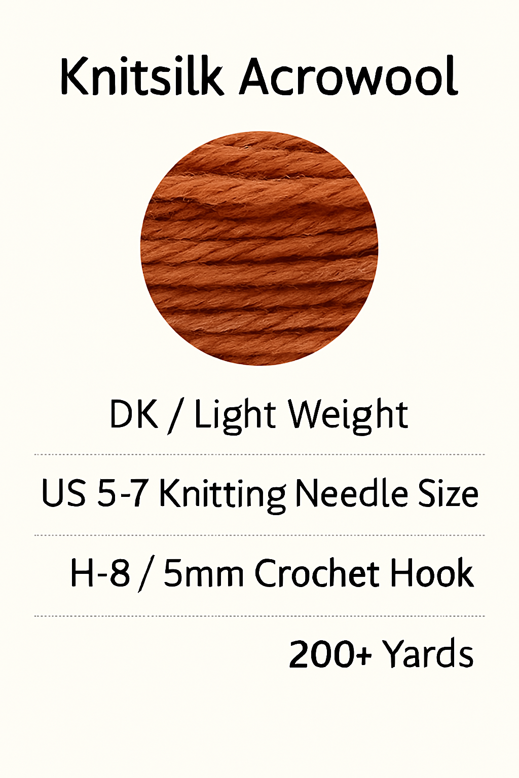 Knitsilk Acrowool – Premium Acrylic Yarn, 4 Ply (4 X 8nm), 100g Ball (200 YARDS+), Wool-Like Softness, Solid Colors, Ideal for Knitting & Crochet | Green