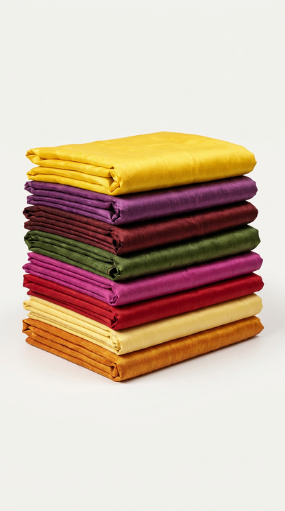 KnitSilk Dupion Rustic Fabric – Silk-Feel Solid Colors | 44" Wide | 100g/m | Apparel & Home