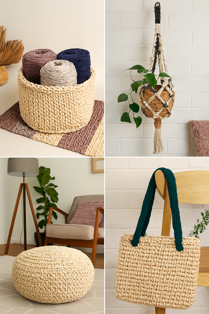 Knitsilk Flexi T-Shirt Yarn – 450g Super Chunky Recycled Cotton Blend – Vibrant Colors – Soft, Durable, Eco-Friendly Bulky Yarn for Knitting, Crochet, Macramé & DIY Crafts, Dark purple