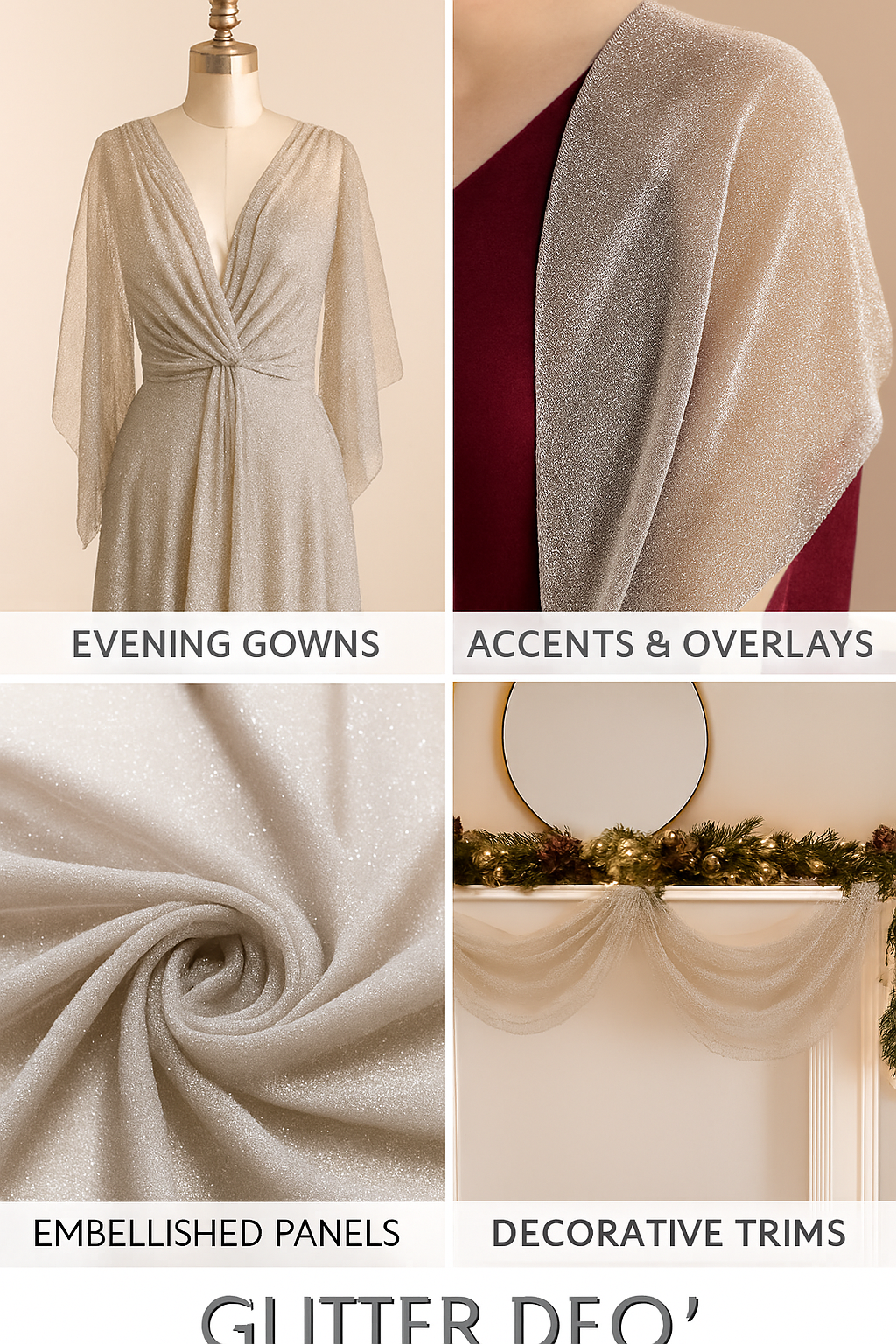 Knitsilk 100% Mulberry Glitter Silk Georgette – 44" Width – Lightweight Sparkle Fabric for Fashion & Bridal | 2.5 MTR |