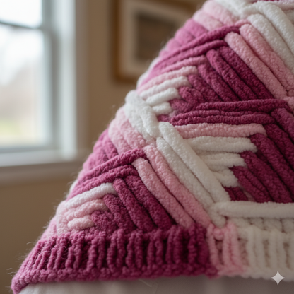 Knitsilk Baby Soft Blankie Wool Yarn |  Natural, Ultra-Soft Wool for Premium Baby Blankets, Cozy Throws & Quick Projects | 100 grams | White Pink