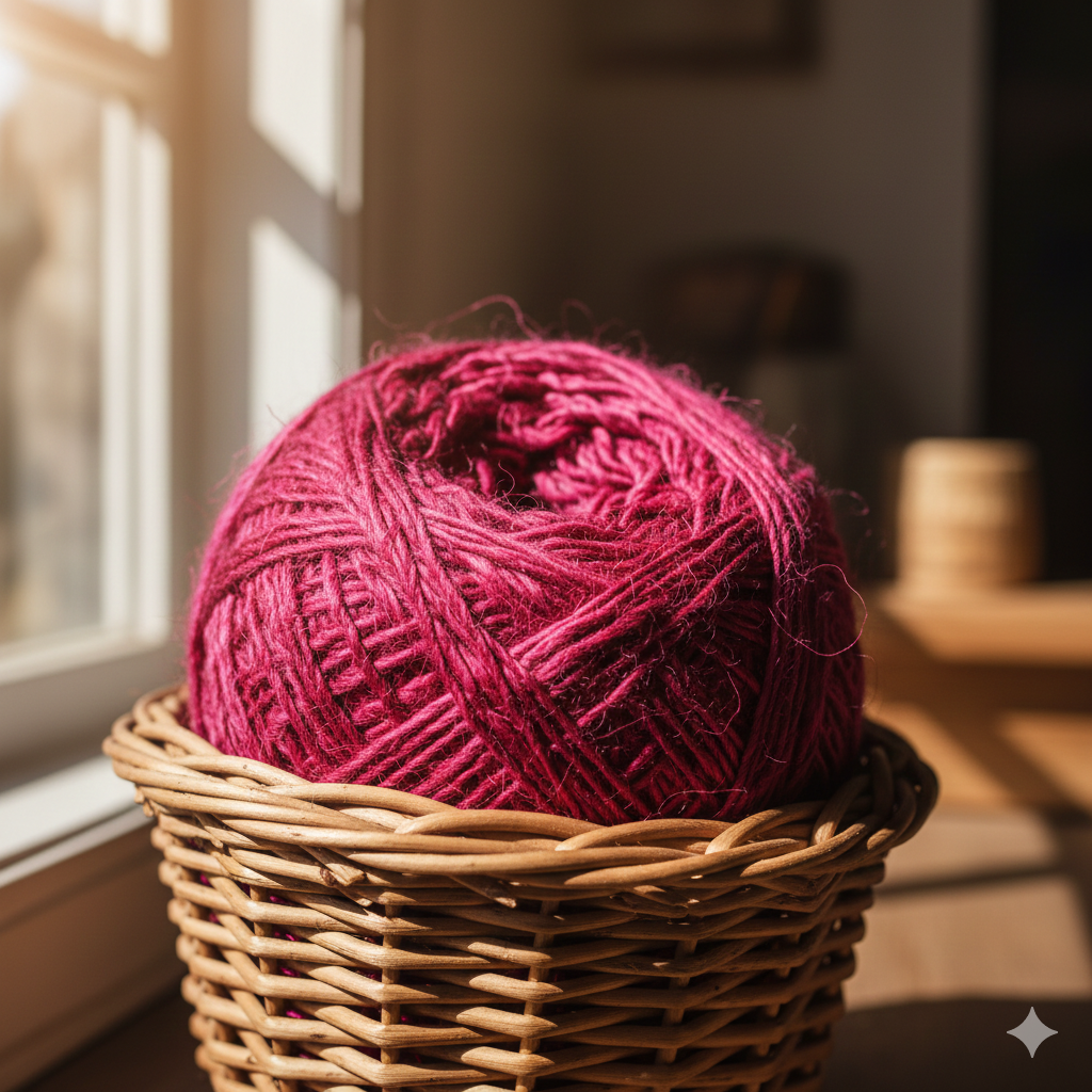 Knitsilk Premium Recycled Sari Silk Yarn –Magenta Color (100 Grams)