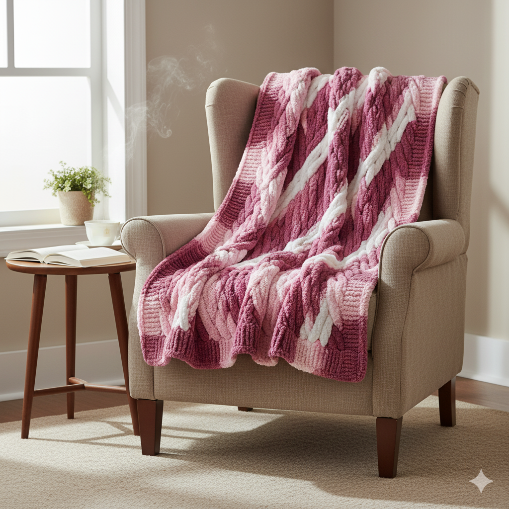 Knitsilk Baby Soft Blankie Wool Yarn |  Natural, Ultra-Soft Wool for Premium Baby Blankets, Cozy Throws & Quick Projects | 100 grams | White Pink