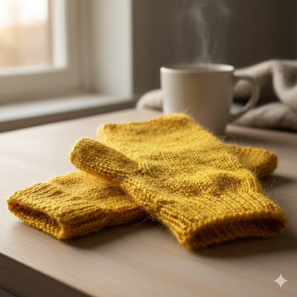 Knitsilk Premium Recycled Sari Silk Yarn – Yellow Color (100 Grams)