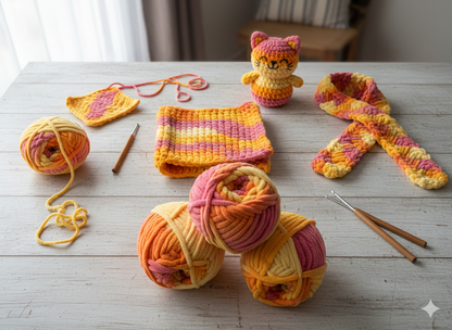 Knitsilk Baby Soft Blankie Wool Yarn |  Natural, Ultra-Soft Wool for Premium Baby Blankets, Cozy Throws & Quick Projects | 100 grams | Pink Orange