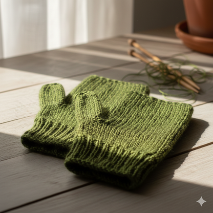 Knitsilk Premium Recycled Sari Silk Yarn –  Olive Green Color (100 Grams)