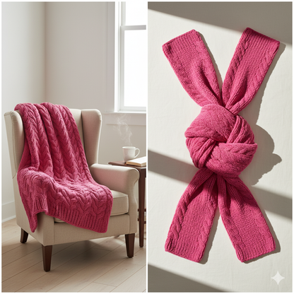 Knitsilk Baby Soft Blankie Wool Yarn |  Natural, Ultra-Soft Wool for Premium Baby Blankets, Cozy Throws & Quick Projects | 100 grams | Hot pink