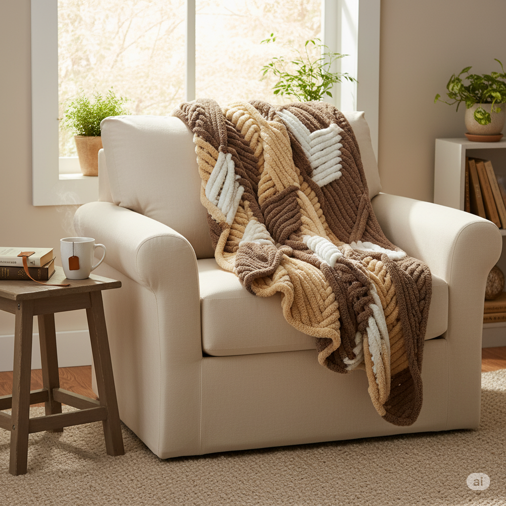 Knitsilk Baby Soft Blankie Wool Yarn |  Natural, Ultra-Soft Wool for Premium Baby Blankets, Cozy Throws & Quick Projects | 100 grams | Dark Tiger