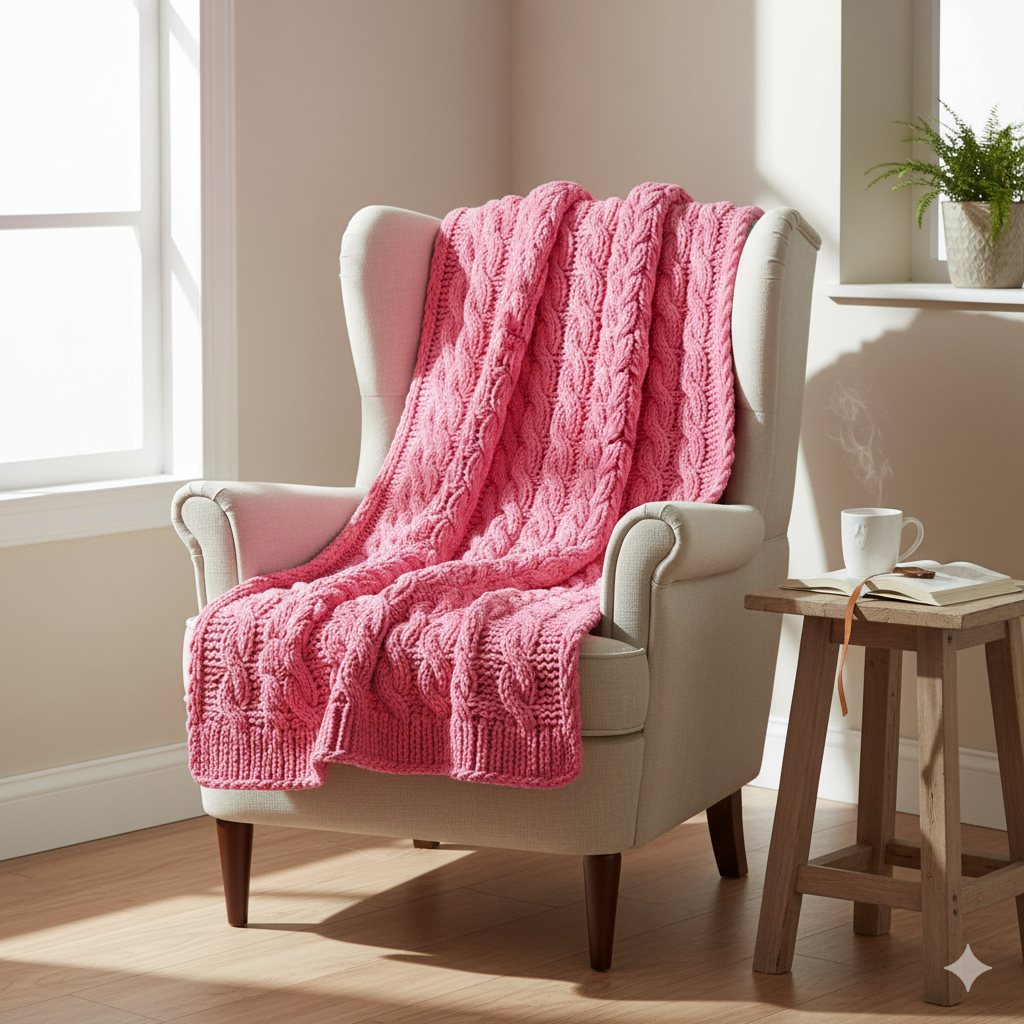 Knitsilk Baby Soft Blankie Wool Yarn |  Natural, Ultra-Soft Wool for Premium Baby Blankets, Cozy Throws & Quick Projects | 100 grams | Bright pink