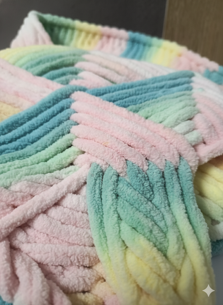 Knitsilk Baby Soft Blankie Wool Yarn |  Natural, Ultra-Soft Wool for Premium Baby Blankets, Cozy Throws & Quick Projects | 100 grams | Rainbow