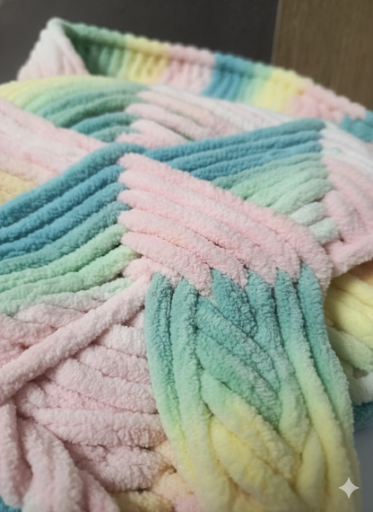 Knitsilk Baby Soft Blankie Wool Yarn |  Natural, Ultra-Soft Wool for Premium Baby Blankets, Cozy Throws & Quick Projects | 100 grams | Rainbow