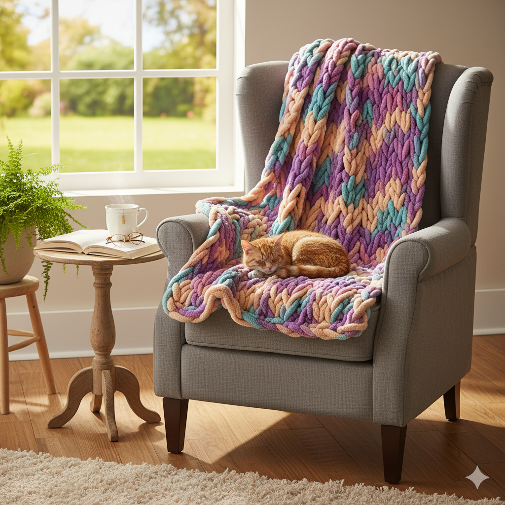 Knitsilk Baby Soft Blankie Wool Yarn |  Natural, Ultra-Soft Wool for Premium Baby Blankets, Cozy Throws & Quick Projects | 100 grams | Green Pink