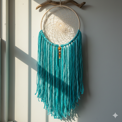 Knitsilk Premium Recycled Sari Silk Yarn – Aqua blue Color (100 Grams)