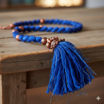 Knitsilk Regular Recycled Sari Silk Yarn - Royal Blue, 100 Grams (50-70 Yards) | Soft, Eco-Friendly Craft Yarn