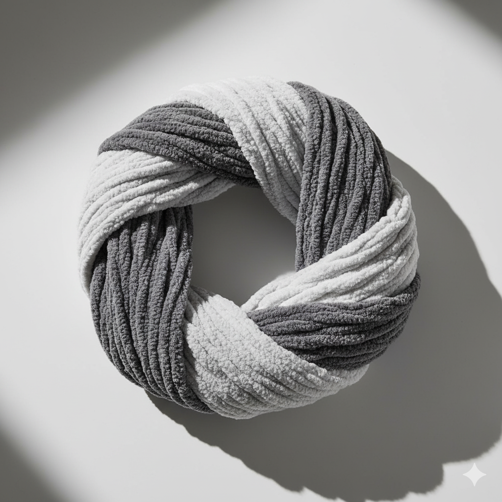Knitsilk Baby Soft Blankie Wool Yarn |  Natural, Ultra-Soft Wool for Premium Baby Blankets, Cozy Throws & Quick Projects | 100 grams | Grey White