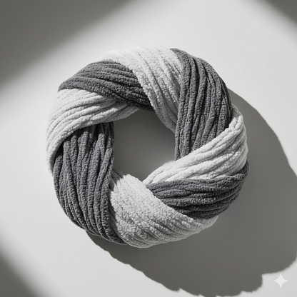 Knitsilk Baby Soft Blankie Wool Yarn |  Natural, Ultra-Soft Wool for Premium Baby Blankets, Cozy Throws & Quick Projects | 100 grams | Grey White