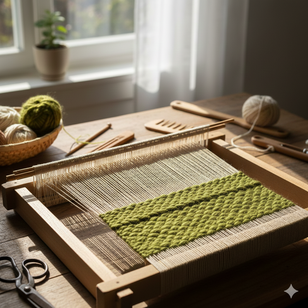 Knitsilk Premium Recycled Sari Silk Yarn –  Olive Green Color (100 Grams)