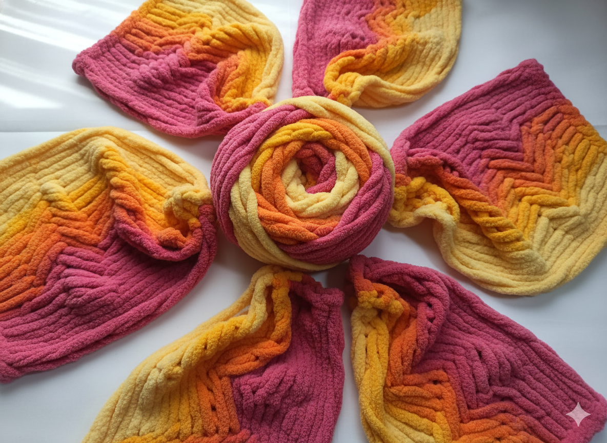 Knitsilk Baby Soft Blankie Wool Yarn |  Natural, Ultra-Soft Wool for Premium Baby Blankets, Cozy Throws & Quick Projects | 100 grams | Pink Orange