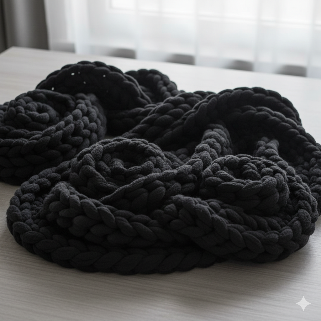 Knitsilk Baby Soft Blankie Wool Yarn |  Natural, Ultra-Soft Wool for Premium Baby Blankets, Cozy Throws & Quick Projects | 100 grams | Black