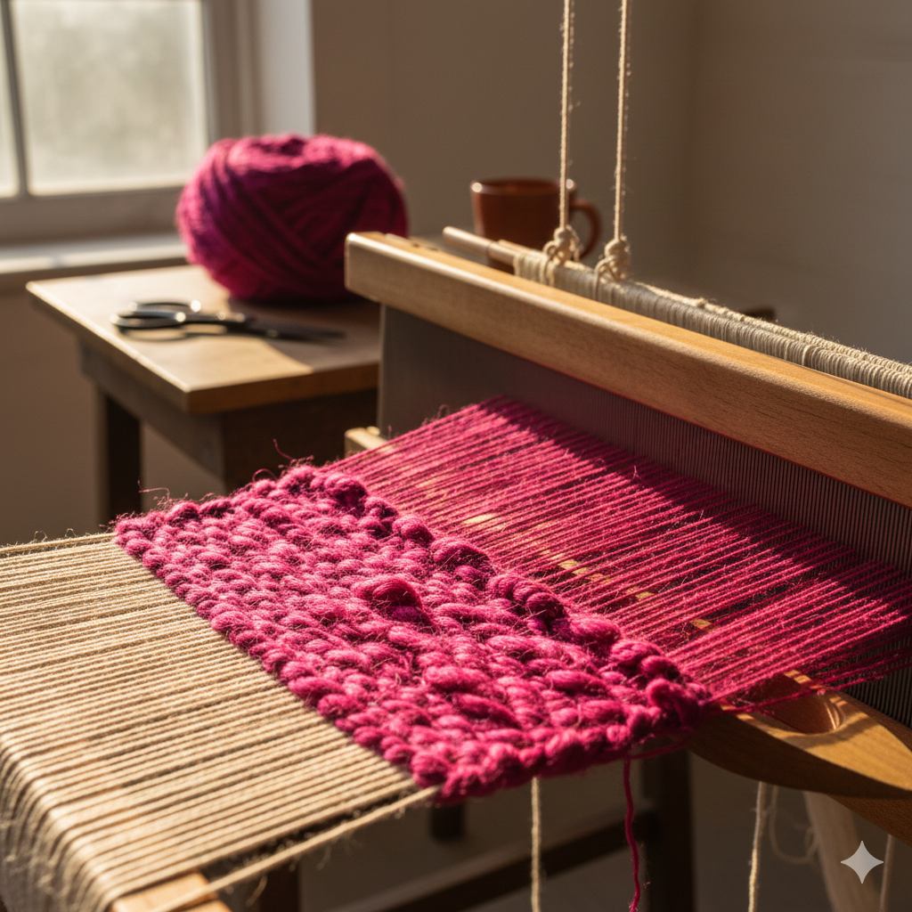 Knitsilk Premium Recycled Sari Silk Yarn –Magenta Color (100 Grams)