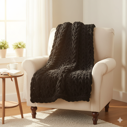 Knitsilk Baby Soft Blankie Wool Yarn |  Natural, Ultra-Soft Wool for Premium Baby Blankets, Cozy Throws & Quick Projects | 100 grams | Black