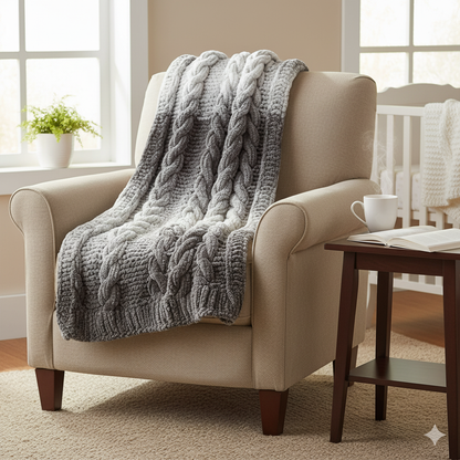 Knitsilk Baby Soft Blankie Wool Yarn |  Natural, Ultra-Soft Wool for Premium Baby Blankets, Cozy Throws & Quick Projects | 100 grams | Grey White