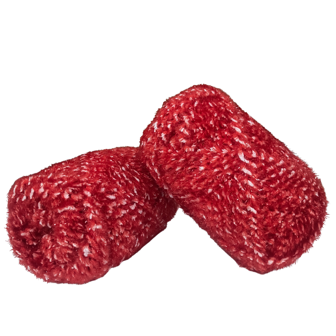 Knitsilk SoftySpark – Super Bulky ShimmerTwist Yarn (100g Ball) | Ruby Glimmer
