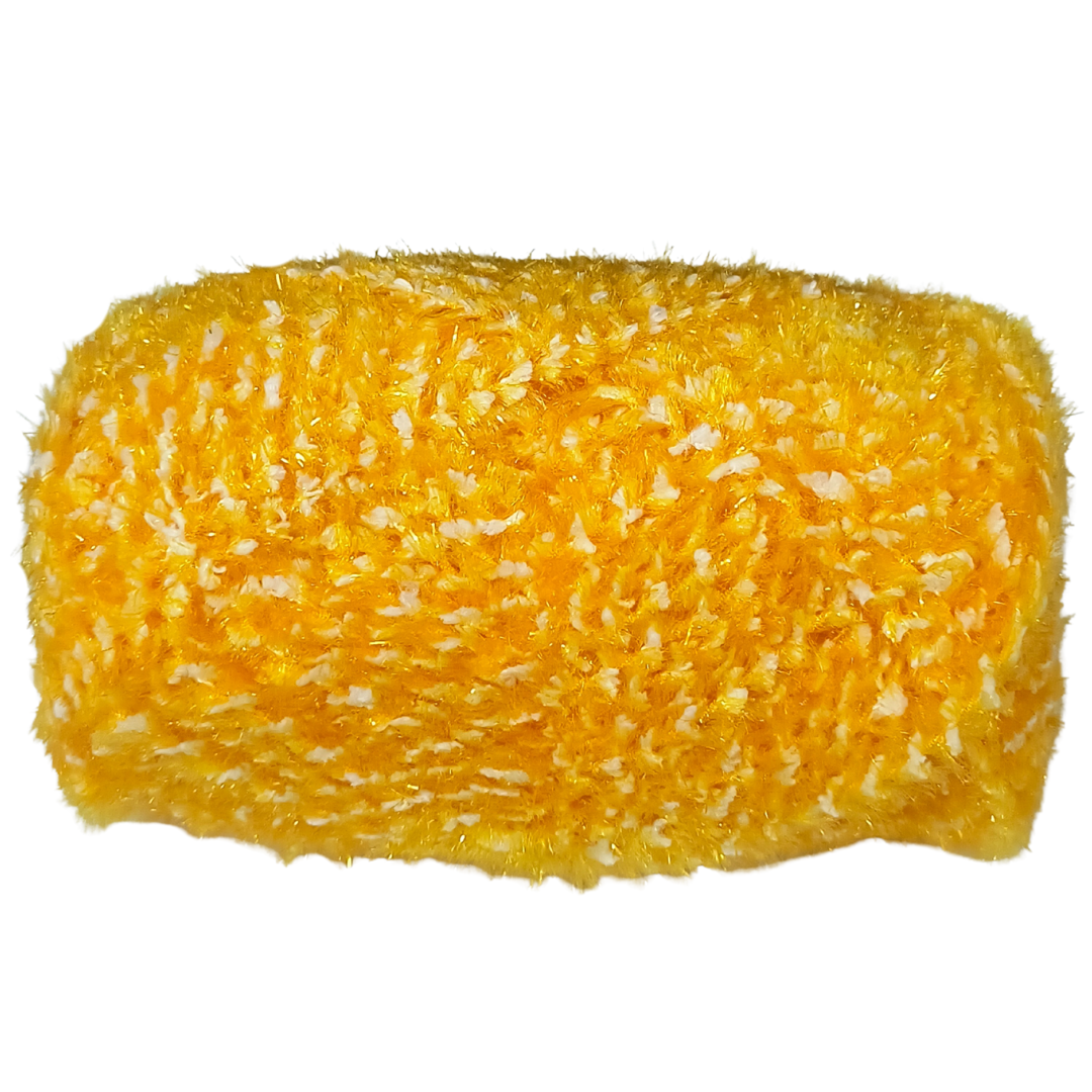 Knitsilk SoftySpark – Super Bulky ShimmerTwist Yarn (100g Ball) | Golden Glow