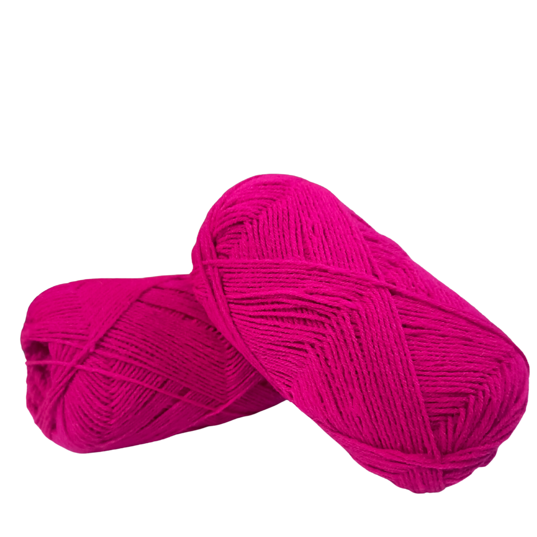 Knitsilk Acrowool – Premium Acrylic Yarn, 4 Ply (4 X 8nm), 100g Ball (200 YARDS+), Wool-Like Softness, Solid Colors, Ideal for Knitting & Crochet | Hot Pink