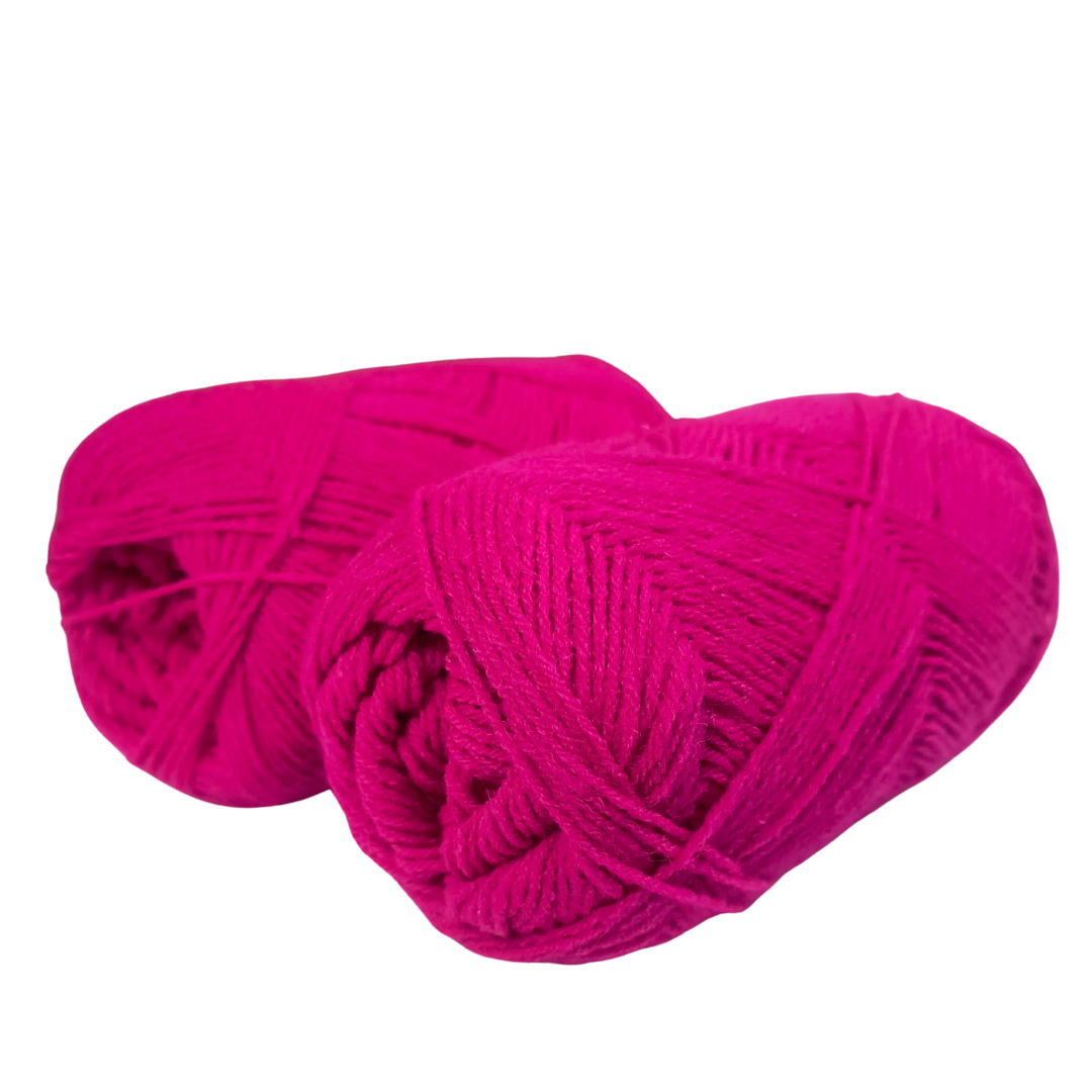 Knitsilk Acrowool – Premium Acrylic Yarn, 4 Ply (4 X 8nm), 100g Ball (200 YARDS+), Wool-Like Softness, Solid Colors, Ideal for Knitting & Crochet | Hot Pink